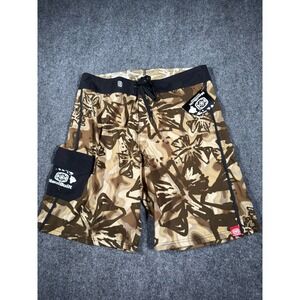 Maui Built Maui Tropix Boardshorts Mens 36 Brown Camo Floral Lightweight NWT